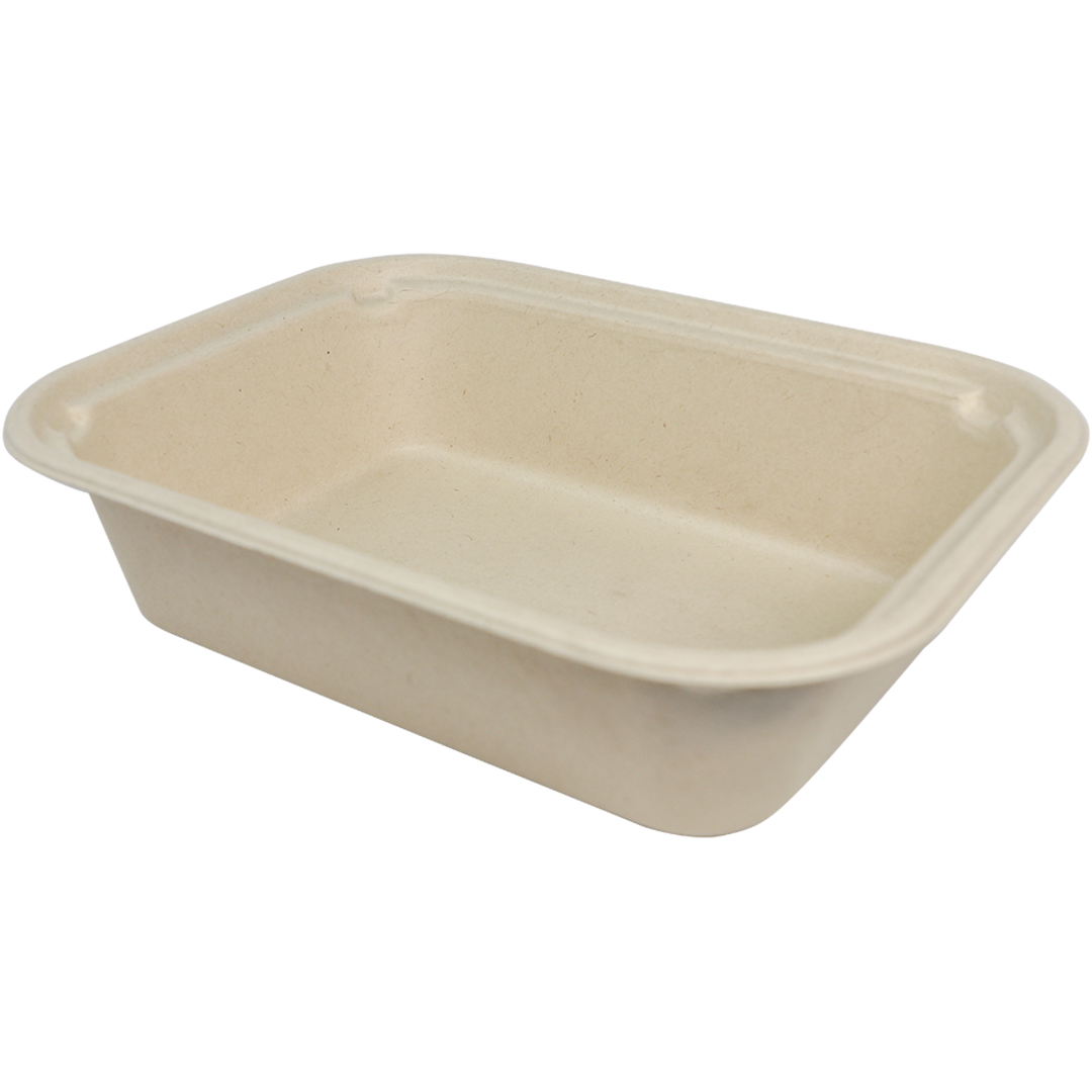 World Centric TR-SC-60-LFP Compostable Plant Fiber 60 oz Food Container 10" x 7.5" x 2.5"