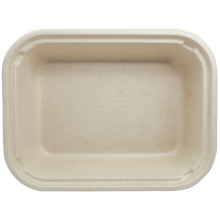 World Centric TR-SC-60-LFP Compostable Plant Fiber 60 oz Food Container 10" x 7.5" x 2.5"