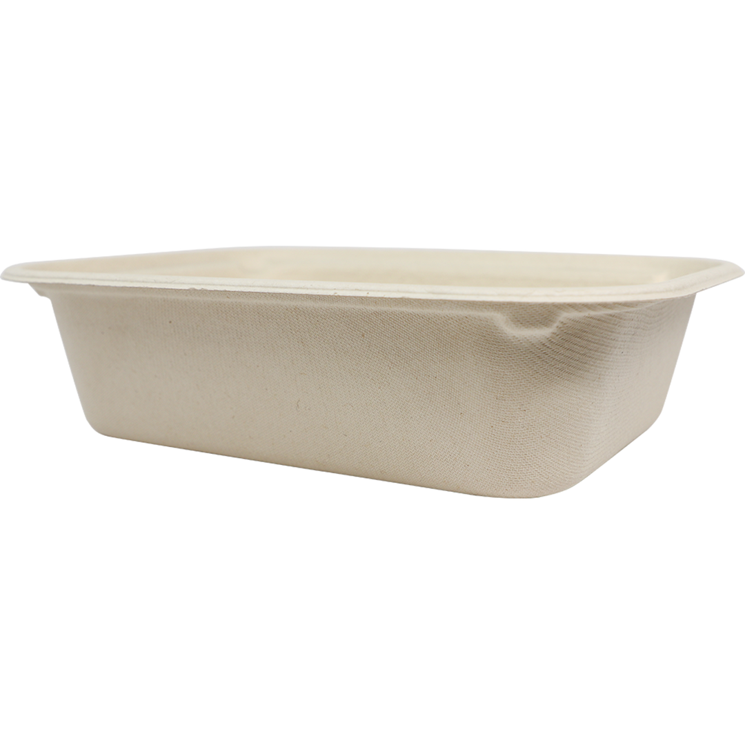 World Centric TR-SC-60-LFP Compostable Plant Fiber 60 oz Food Container 10" x 7.5" x 2.5"