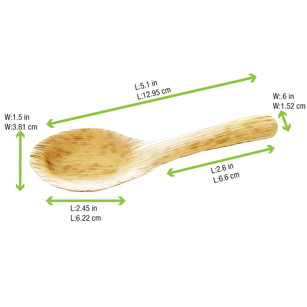 PacknWood 210BBOUSPO5 5" Bamboo Leaf  .3 oz Tasting Spoon