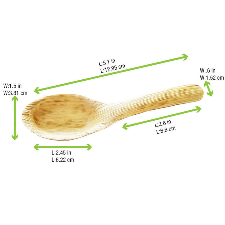 PacknWood 210BBOUSPO5 5" Bamboo Leaf  .3 oz Tasting Spoon