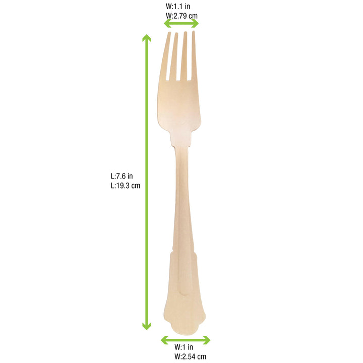 PacknWood 210WREN1 7.5" Unwrapped Elegant Wooden Fork