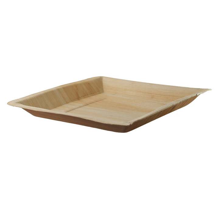 PacknWood 210BBA2424 10" Square Palm Leaf Dinner Plate PacknWood