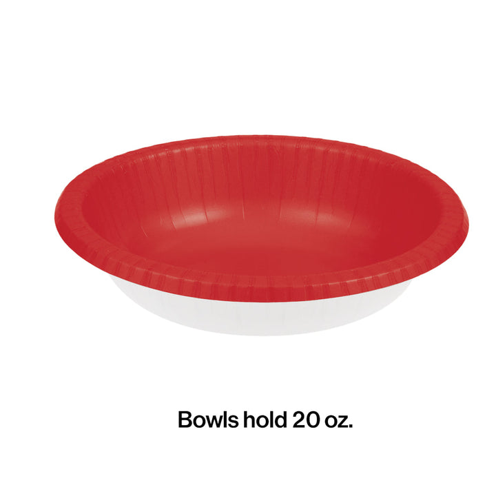 Creative Converting 173548 20 oz Classic Red Paper Bowl