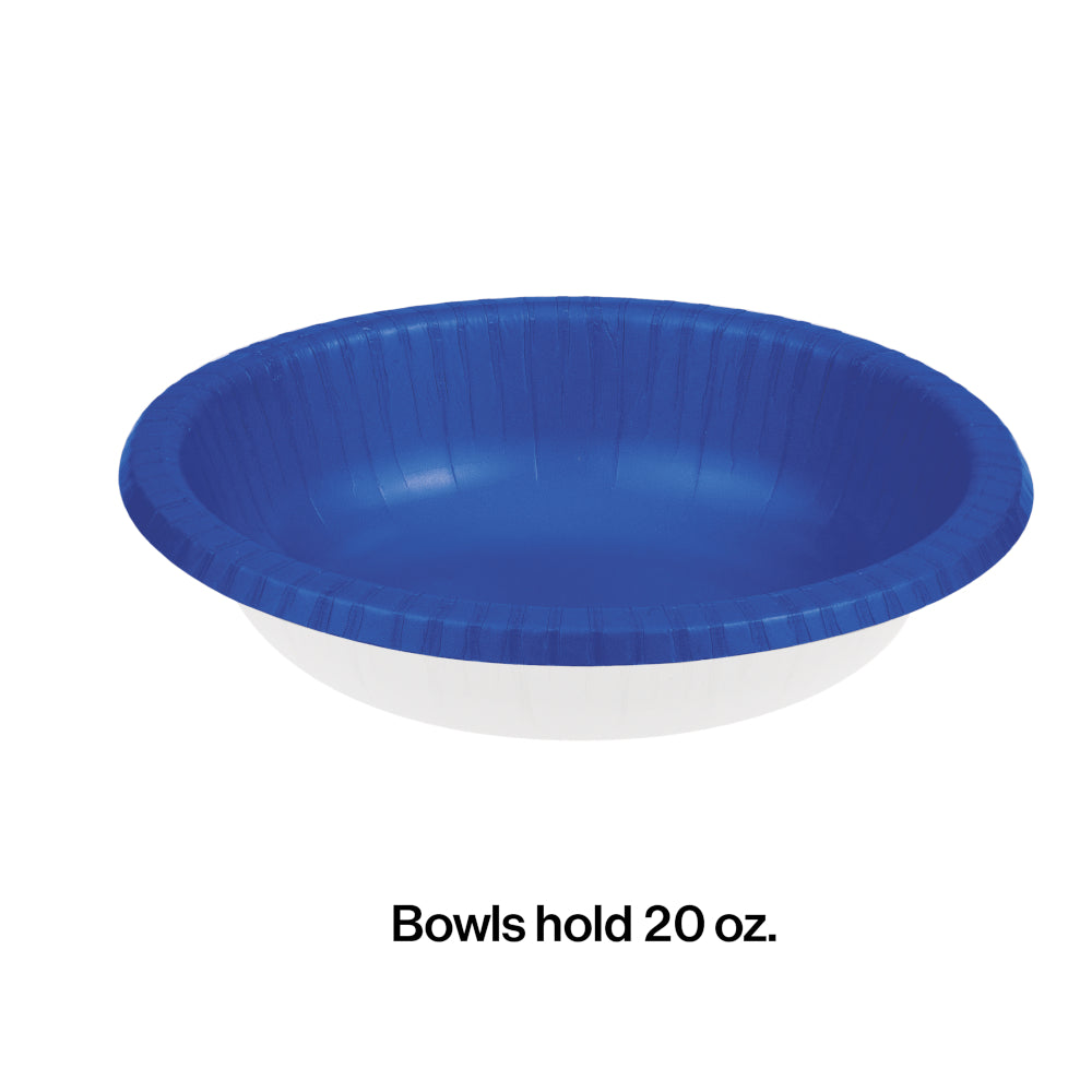 Creative Converting 173147 20 oz Cobalt Blue Paper Bowl