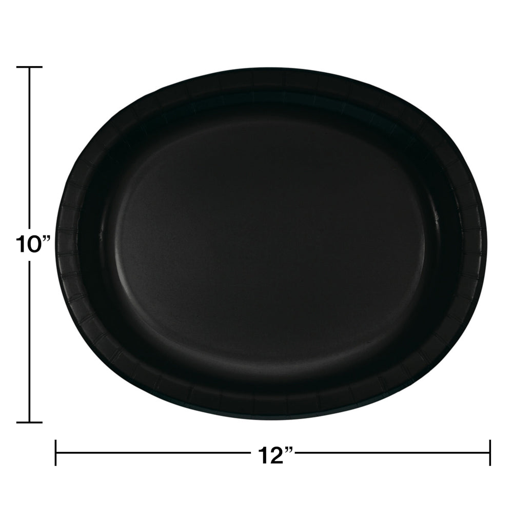 Creative Converting 433260 Black Velvet Oval Paper Platter