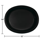 Creative Converting 433260 Black Velvet Oval Paper Platter