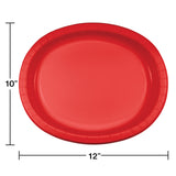 Creative Converting 433548 Classic Red Oval Paper Platter