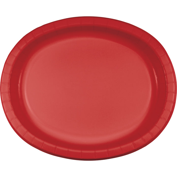 Creative Converting 433548 Classic Red Oval Paper Platter