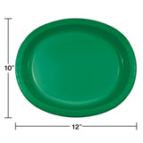 Creative Converting 10" X 12" Emerald Green Oval Paper Platter