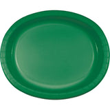 Creative Converting 10" X 12" Emerald Green Oval Paper Platter