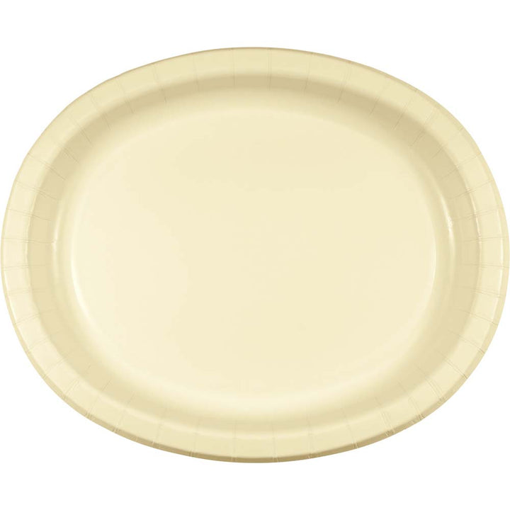 Creative Converting 433264 Ivory Oval Paper Platter