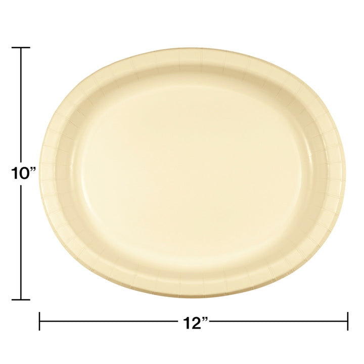 Creative Converting 433264 Ivory Oval Paper Platter