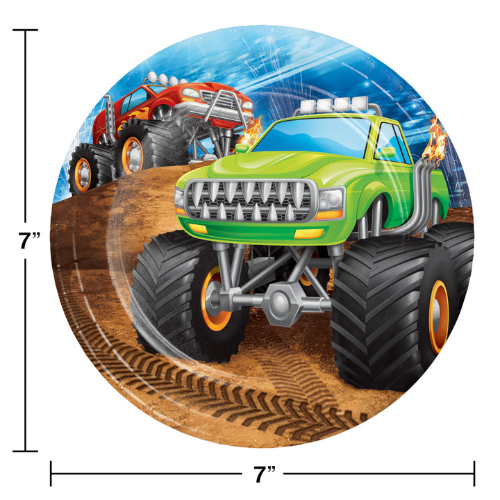 Creative Converting 339803 7" Monster Truck Rally Paper Plate