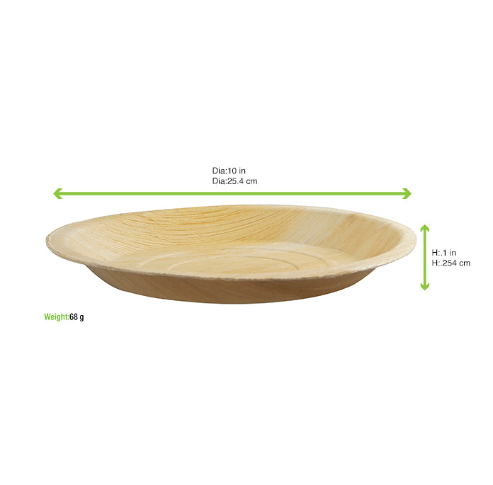 PacknWood 210BBA25 10" Round Palm Leaf Dinner Plate