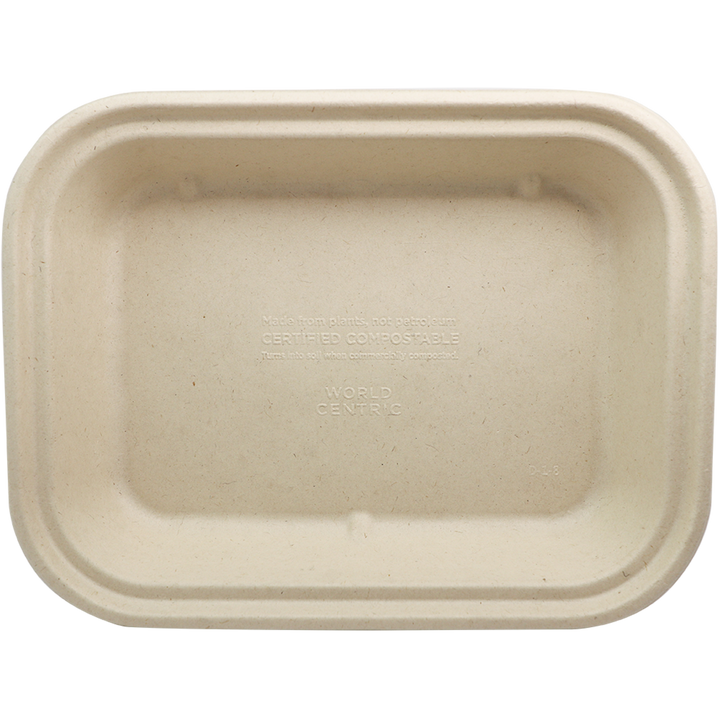 World Centric TR-SC-U10-LFS Compostable Plant Fiber 36 oz Food Container 10" x 7.5" x 1.5"