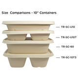 World Centric TR-SC-U10-LFS Compostable Plant Fiber 36 oz Food Container 10" x 7.5" x 1.5"