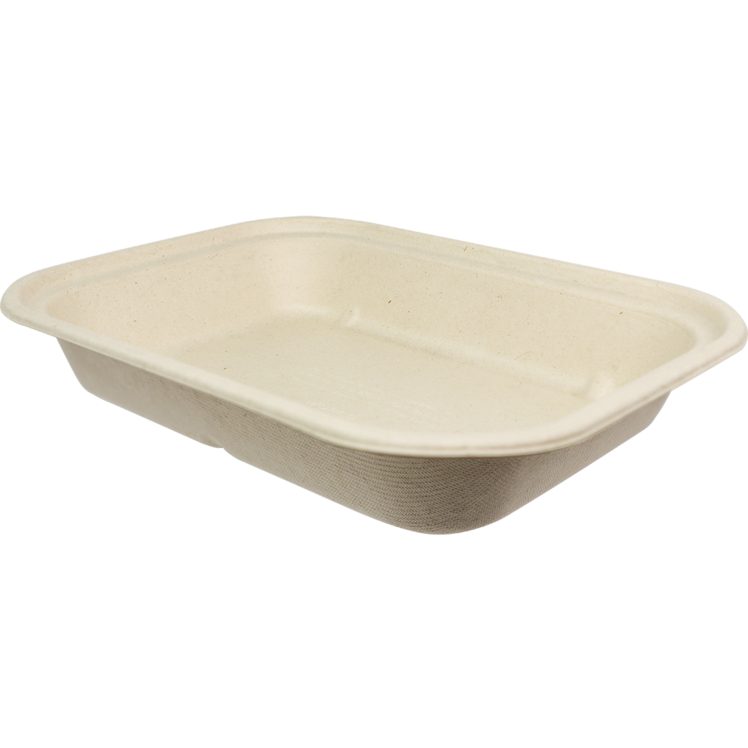World Centric TR-SC-U10-LFS Compostable Plant Fiber 36 oz Food Container 10" x 7.5" x 1.5"