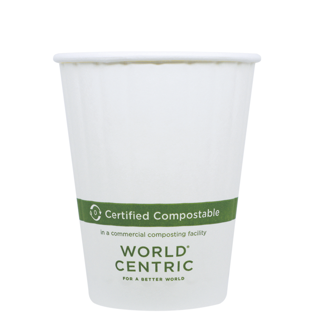 World Centric CU-PA-12D 12 oz White Double Wall Hot Cup