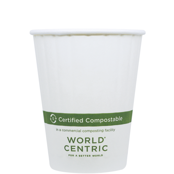 World Centric CU-PA-12D 12 oz White Double Wall Hot Cup World Centric