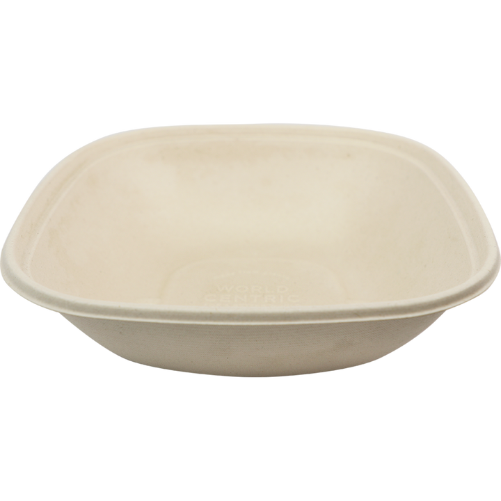 World Centric BQ-SC-48-LFS Compostable Plant Fiber 48 oz Food Container 8.3" Square