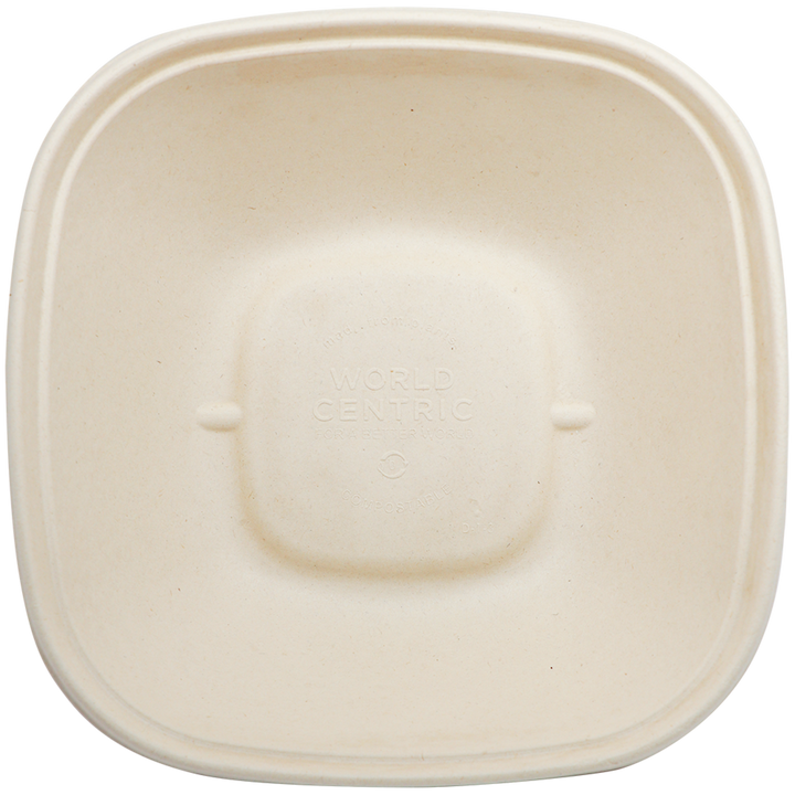 World Centric BQ-SC-48-LFS Compostable Plant Fiber 48 oz Food Container 8.3" Square