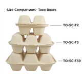 World Centric TO-SC-T3-LFS  3 Compartment Fiber Taco Box 8" x 7" x 3"