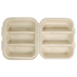 World Centric TO-SC-T3-LFS  3 Compartment Fiber Taco Box 8" x 7" x 3"
