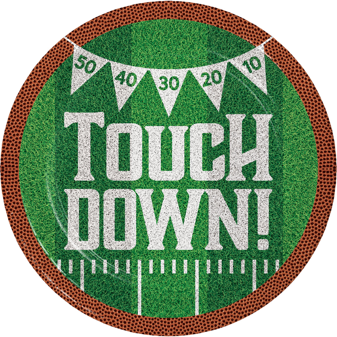 Creative Converting 371737 9" Round Touchdown Paper Plates