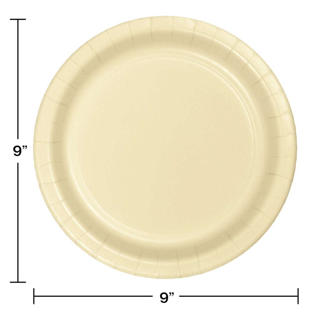 Creative Converting 9" Round Ivory Paper Plates