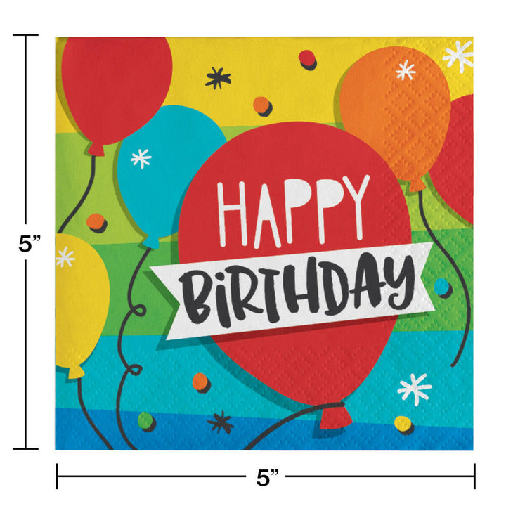 Creative Converting 332462 10" X 10" Hoppin Birthday Cake Napkins Creative Converting