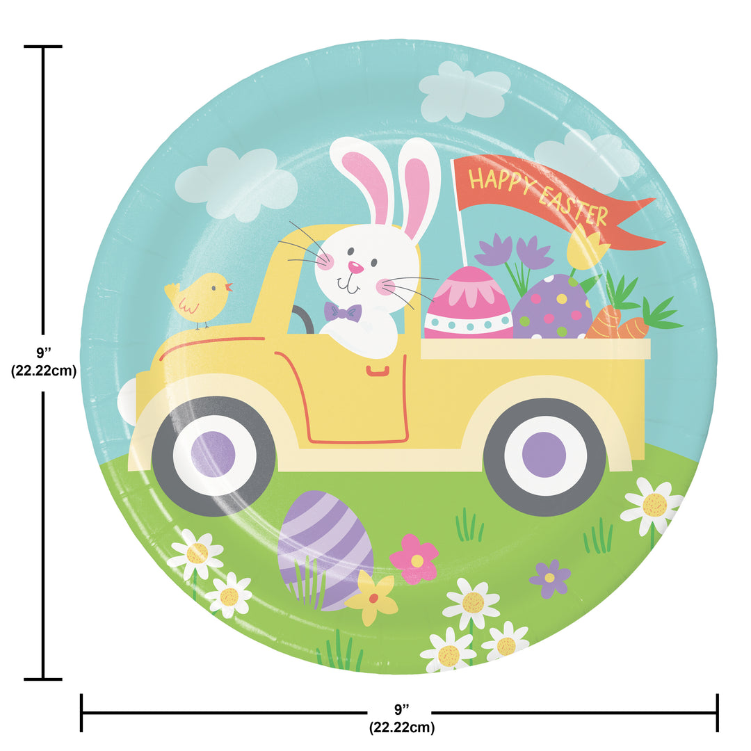 Creative Converting 373963 Hippity Hoppity Easter 9" Paper Plates