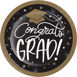 Creative Converting 374109 7" Round Glowing Grad Paper Plates