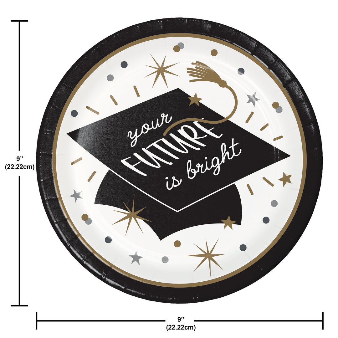 Creative Converting 374110 9" Round Glowing Grad Paper Plates