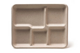 Greenwave OV-T023 Ovation 5 Compartment Compostable School Tray