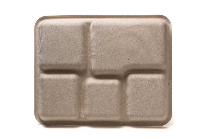 Greenwave OV-T023 Ovation 5 Compartment Compostable School Tray