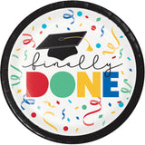 Creative Converting 369930 7" Round "Finally Done" Paper Plates