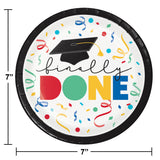 Creative Converting 369930 7" Round "Finally Done" Paper Plates