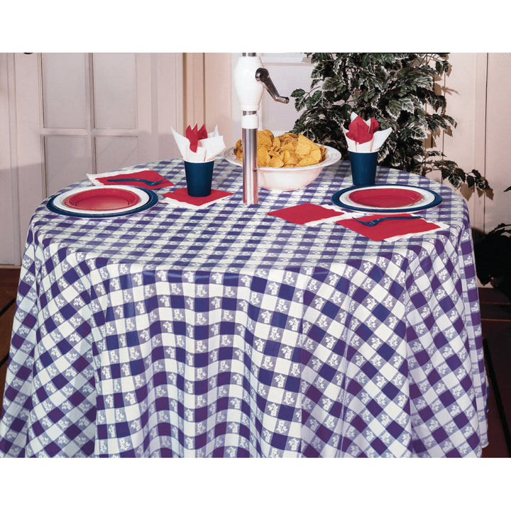 Blue Gingham 40" X 150' Roll Tablecover Tablemate