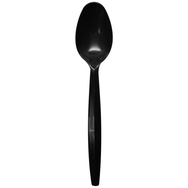 Heavy Weight Polypropylene Black Soup Spoons 1000/Case ShopAtDean