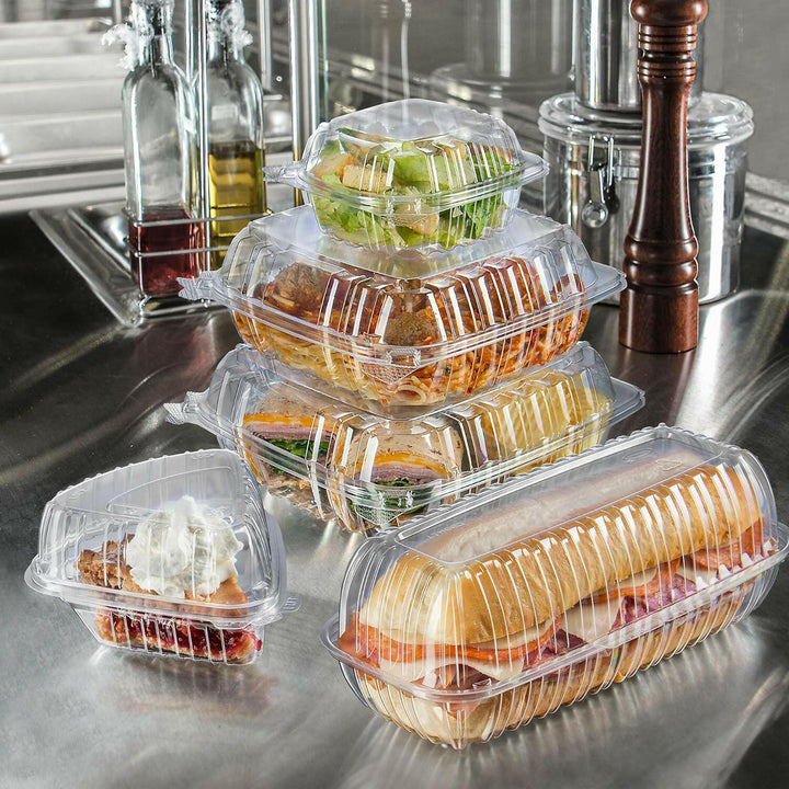 Dart C54HT1 5.6" x 6.1" Clear Plastic Pie Wedge Container Dart
