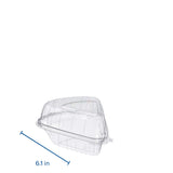 Dart C54HT1 5.6" x 6.1" Clear Plastic Pie Wedge Container