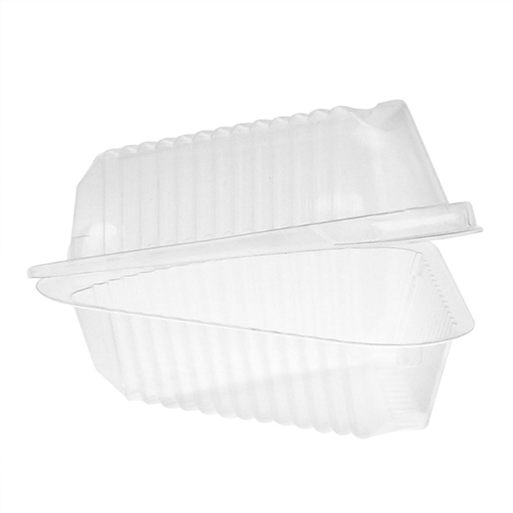 Pactiv 0CI1890190000 5.4" x 2.4" in 9 oz Clear Hinged Plastic Pie Wedge Container Pactiv