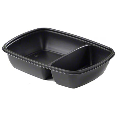 Sabert 78229B300N Black 18 oz and 12 oz 2 Compartment Bottom 300/Case Sabert