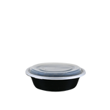 ITI 24 Ounce Black Clear Top Round Polypropylene To Go Combo Container, 150/Case