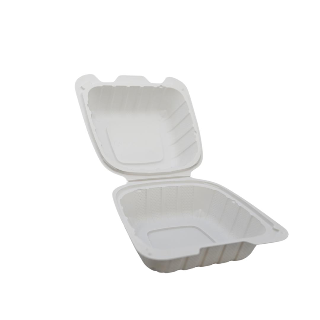 ITI TG-PM-66 6" x 6" White Plastic Hinged Container