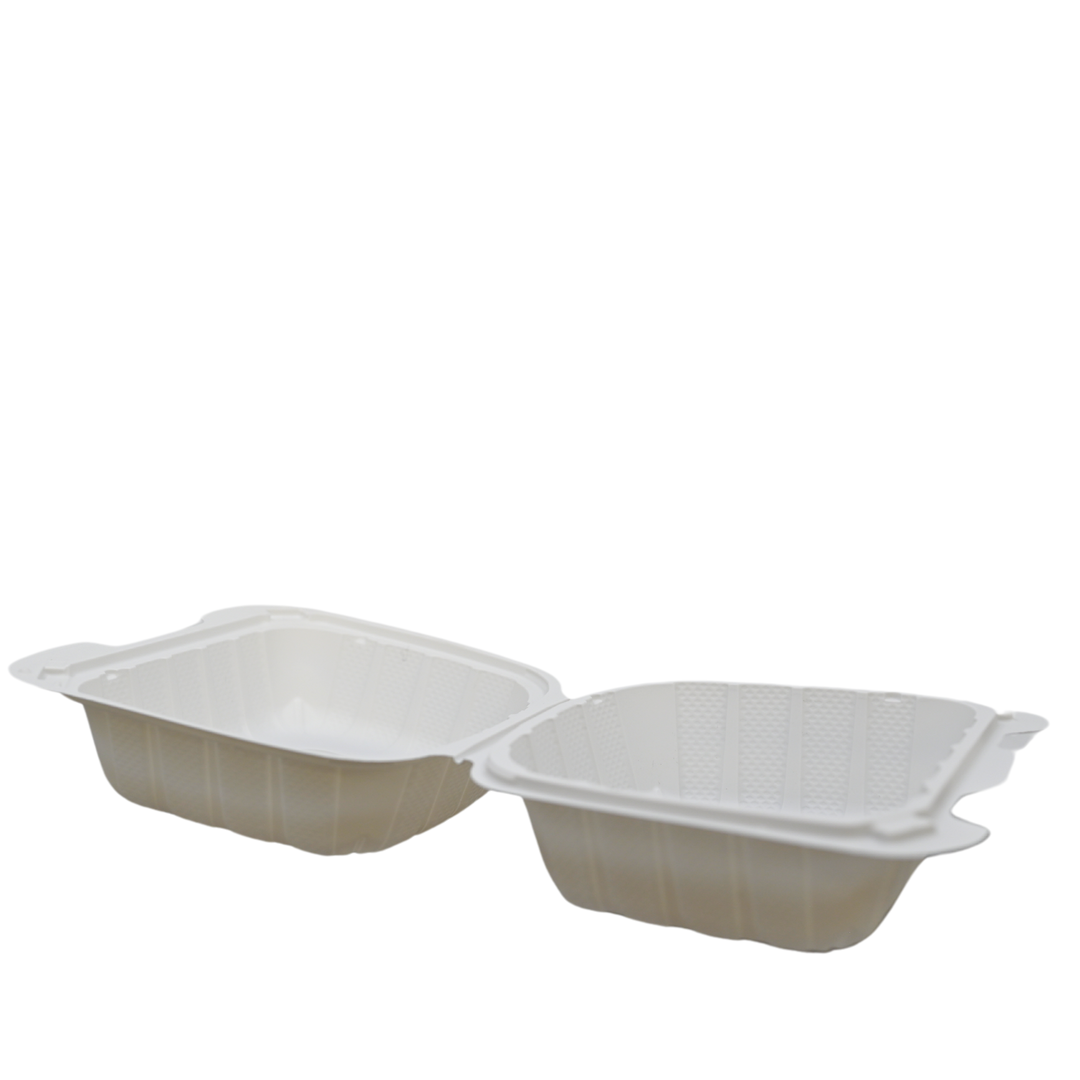 ITI TG-PM-66 6" x 6" White Plastic Hinged Container