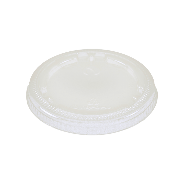 World Centric CPL-CS-9F PLA Lid for 4-9 oz Cold Cups and 2 oz Flat Portion Cup World Centric