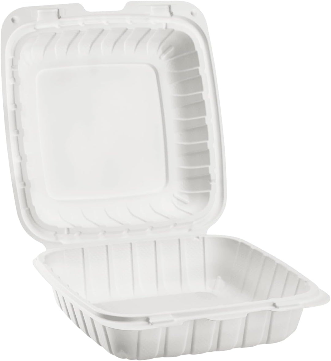 ITI TG-PM-88 8" x 8" x 3" White Plastic Hinged Container
