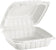ITI TG-PM-88 8" x 8" x 3" White Plastic Hinged Container